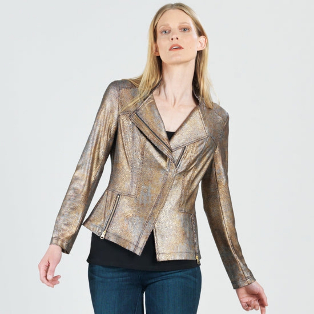 Metallic Liquid Leather™ Textured Signature Jacket - Copper - M